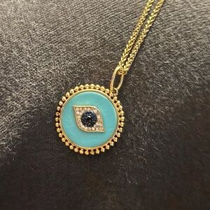 Effy Gold and Blue Turquoise Pendant Necklace